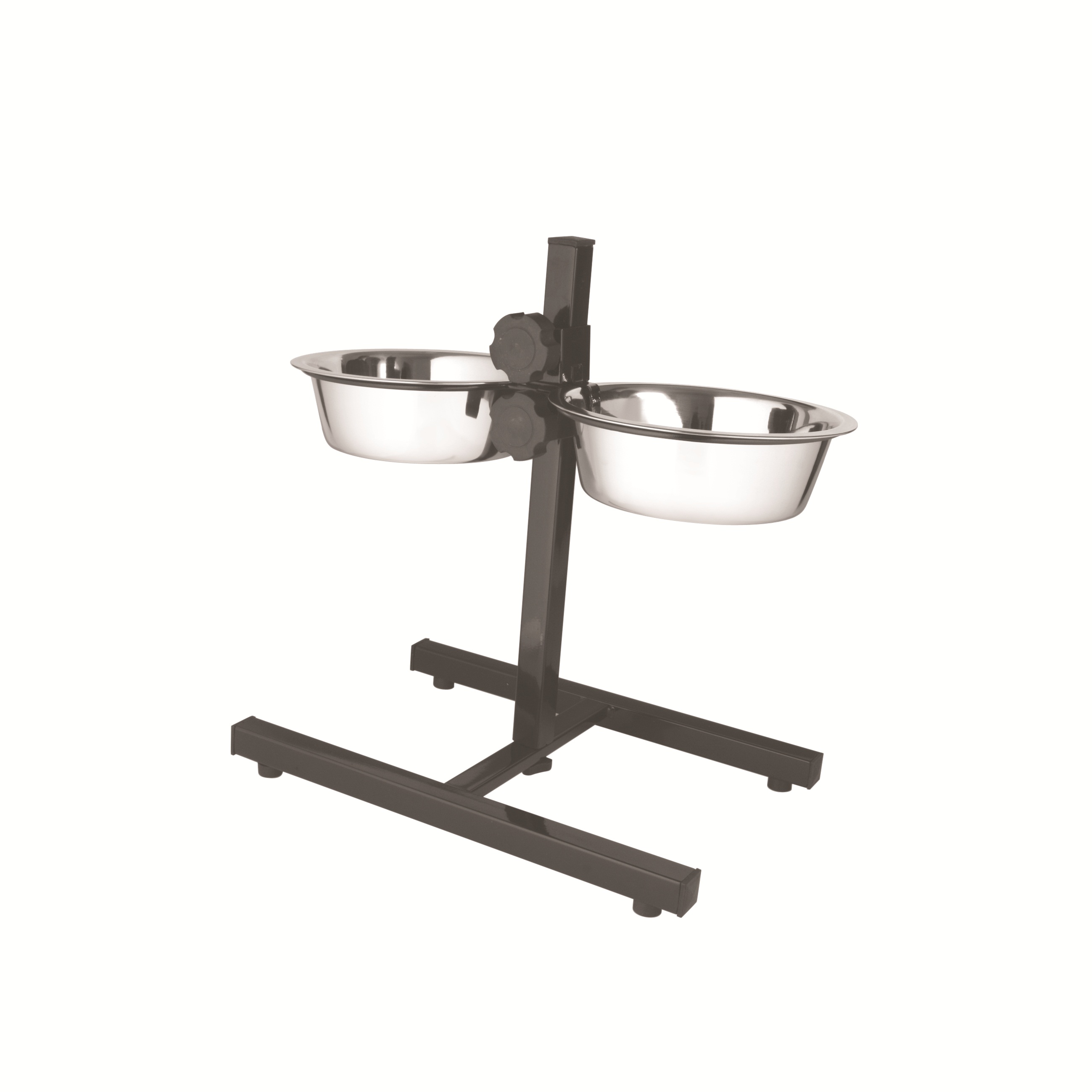 ריבוס סטנד מתכוונן כולל 2 קערות נירוסטה - גודל לבחירה