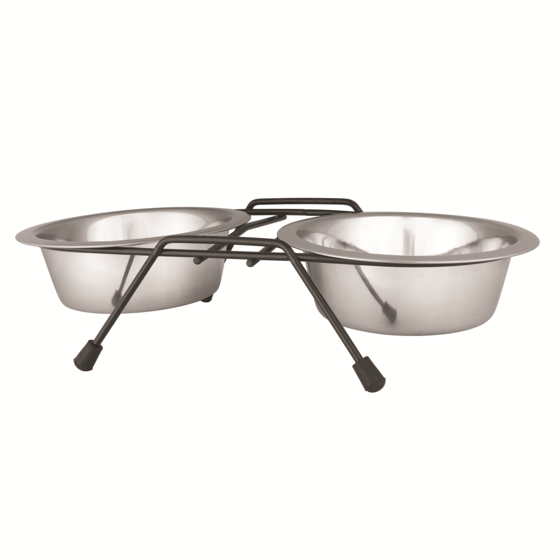 שתי קערות נירוסטות קטנות לכלבים 25 ס"מ