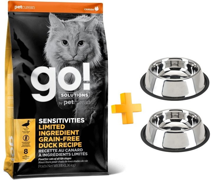 גו! מזון לחתול סנסטיבטיס LID נטול דגנים ברווז
