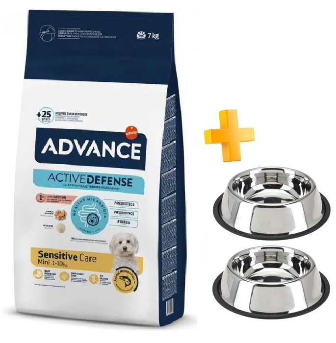 מבצע! בקניית אדוונס מזון יבש לכלב מגזע קטן בעל רגישיות סלמון קבל 2 קערות נירוסטה במתנה