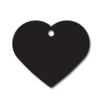 תג שם  לב גדול שחור