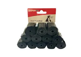12 גלילי שקיות לאיסוף צרכי הכלב בצבע שחור