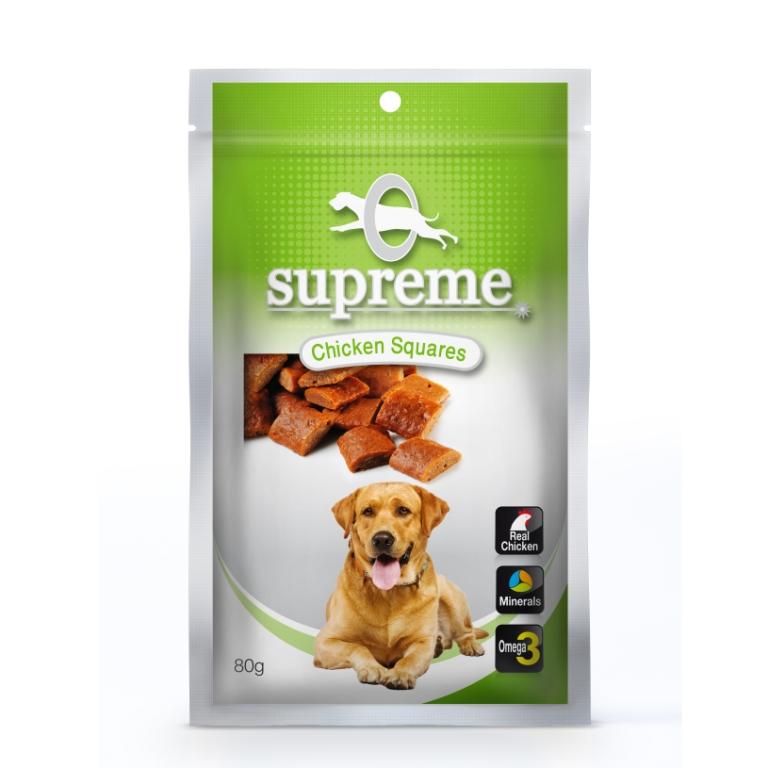 חטיף בשר עוף מרובע לכלבים סופרים 