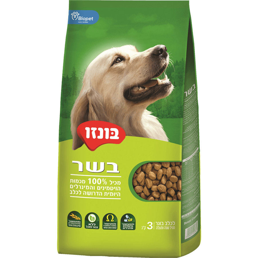 מזון לכלבים בוגרים בונזו 
