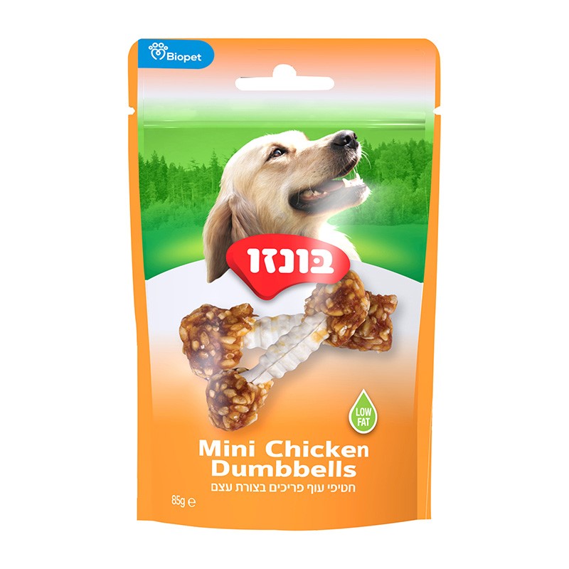 חטיף בונזו עוף פריכים בצורת עצם 