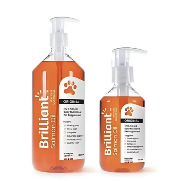 שמן סלמון בריליאנט לכלבים ולחתולים – 100% טבעי מנורווגיה, תוסף אומגה 3 איכותי Brilliant Norwegian Salmon Oil