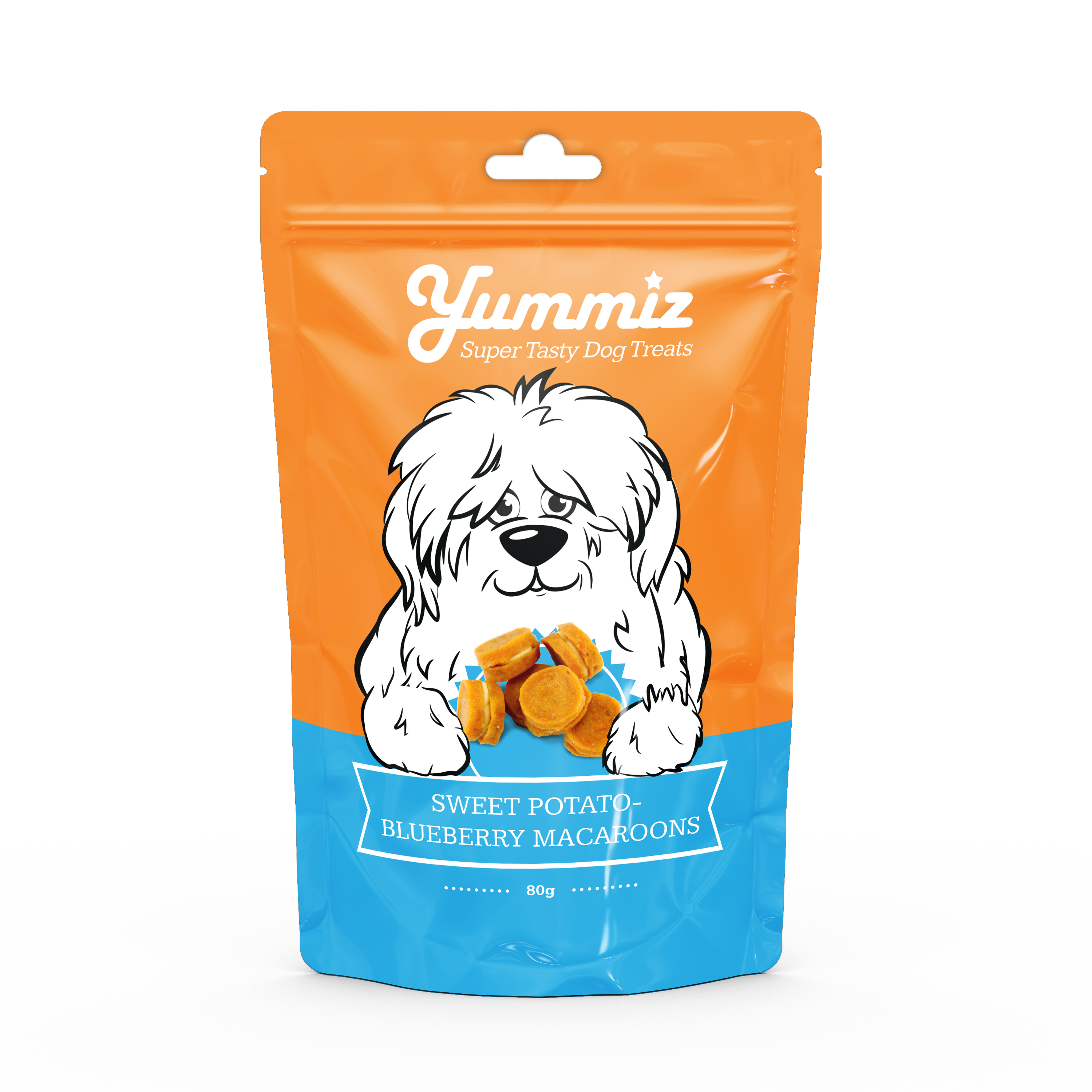 יאמיז לכלב מקרון אוכמניות ובטטה טבעוני 