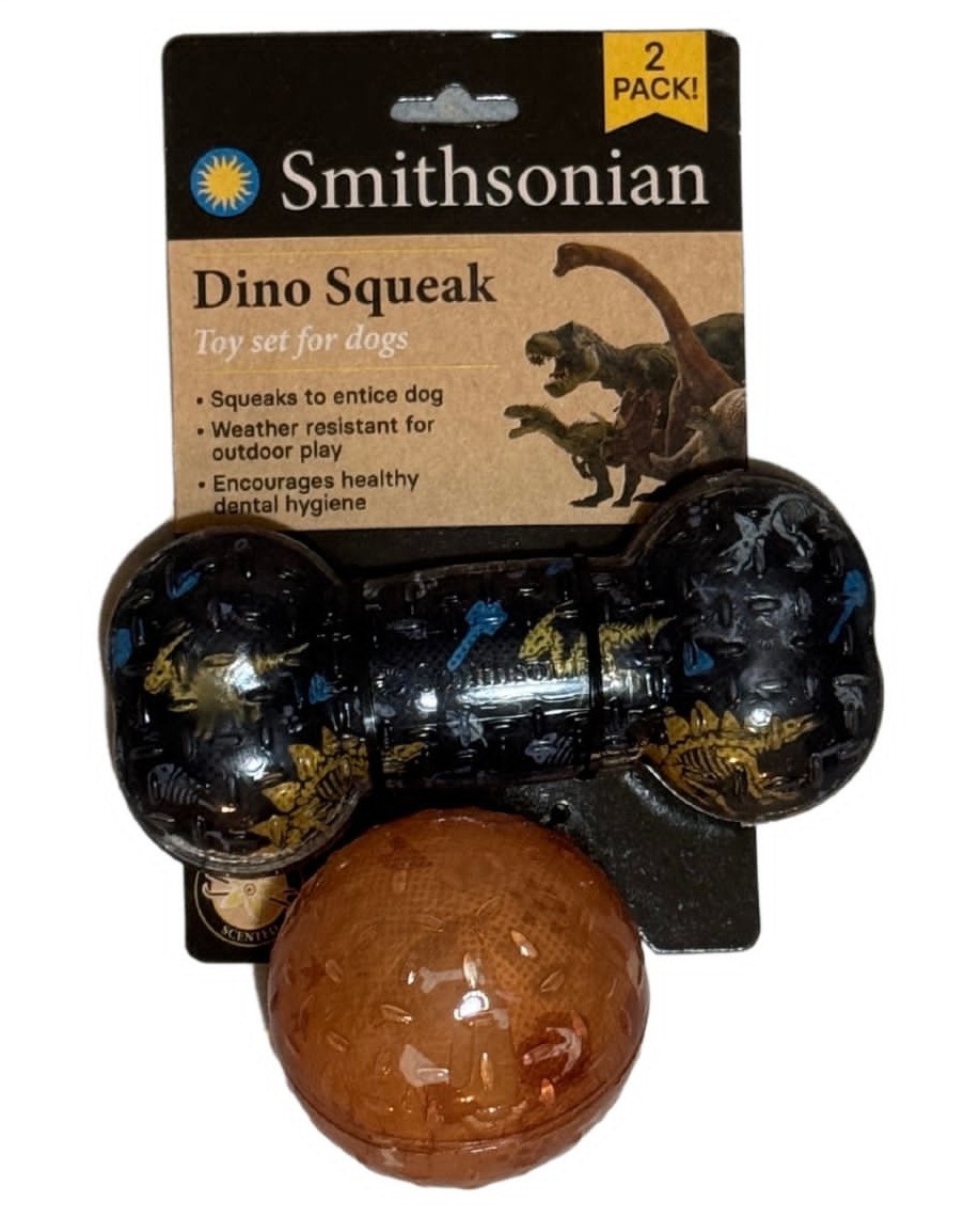 צעצוע סט עצם וכדור דינוזאורים לכלב