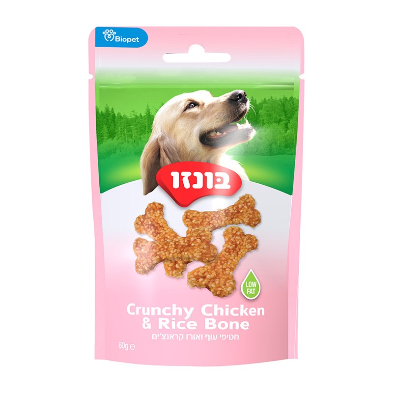 חטיף בונזו עוף ואורז קראנצ'ים