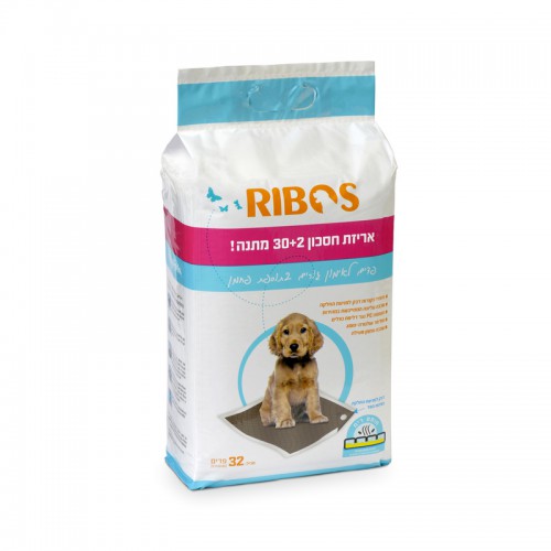 פדים לאימון גורים בתוספת פחמן 32 יחידות ריבוס