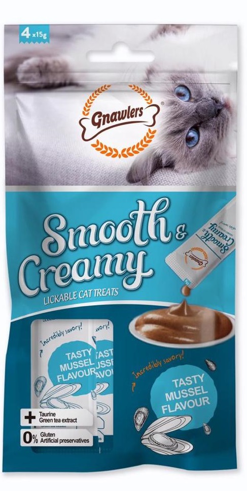 גנורלס חטיף קרם נוזלי לחתול בטעם צדפות 