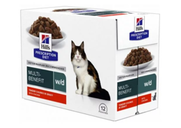 מגש (12יח) פאוץ  מזון רפואי רטוב לחתול הילס W/D