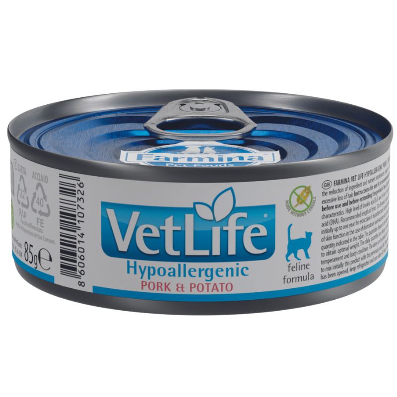 וט לייף מגש שימורים לחתול היפואלרגני חזיר ותפוח אדמה 